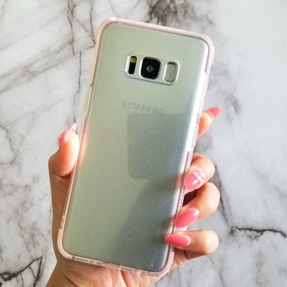 NEW Clear Shockproof Glitter Pink Bumper Case - Picture 5 of 5